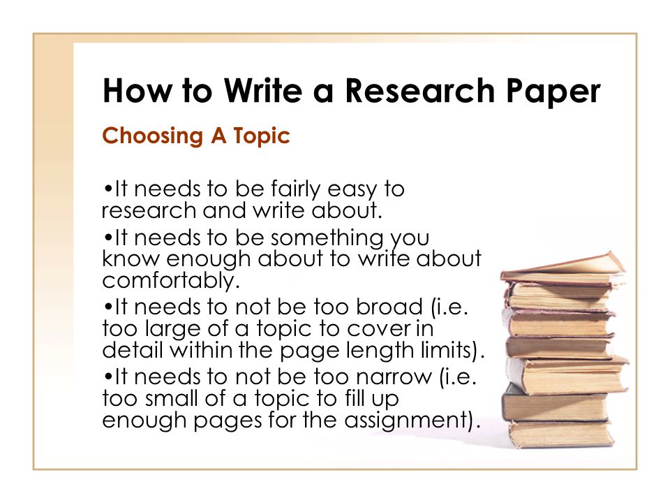 how to make a research paper topic